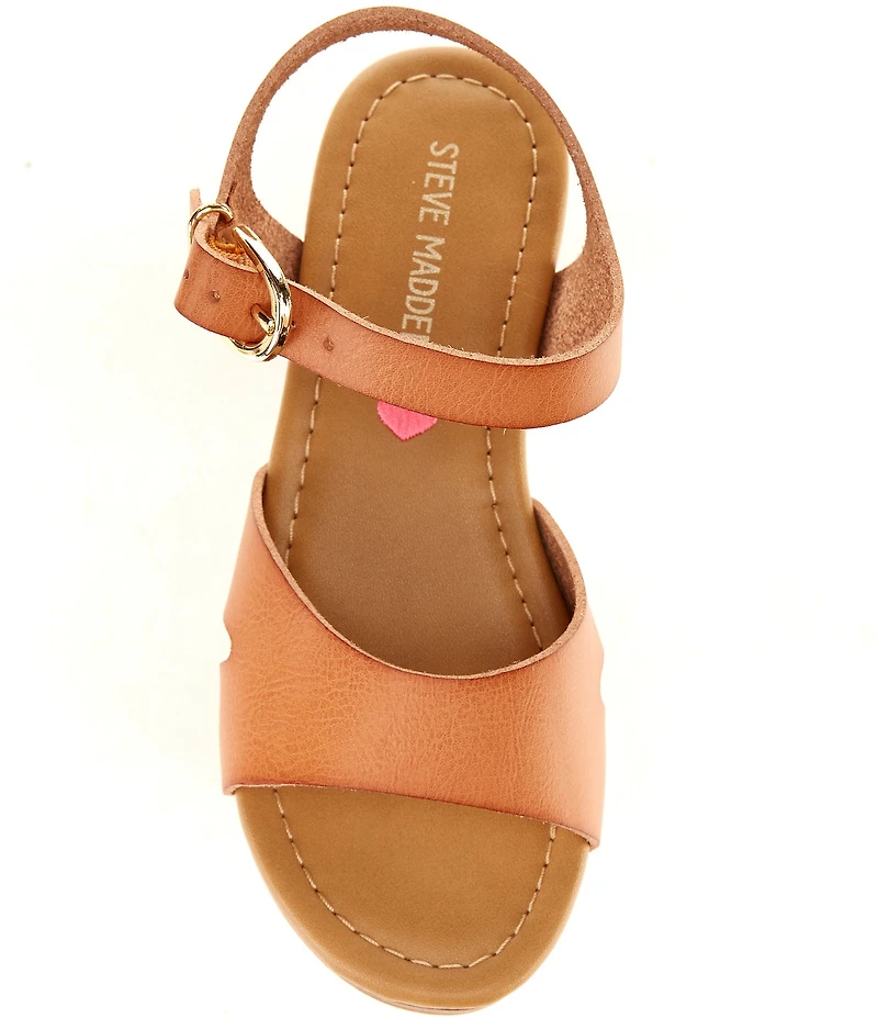 Steve Madden Girls' Mayson Leather Ankle Strap Sandals (Youth)