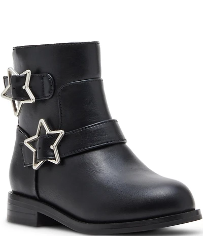 Steve Madden Girls' Rhena Star Buckle Moto Boots (Toddler)