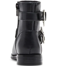 Steve Madden Girls' Rhena Star Buckle Moto Boots (Toddler)