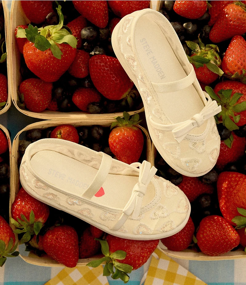 Steve Madden Girls' T-Burdie Floral Bow Mary Jane Flats (Infant)