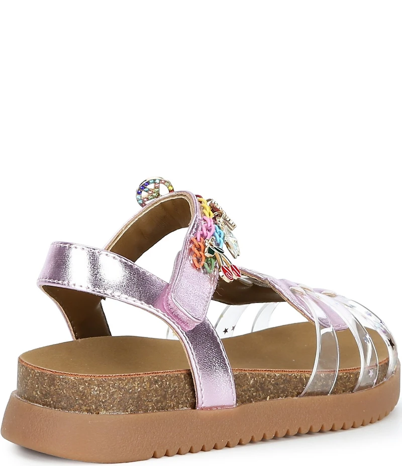 Steve Madden Girls' T-Comet Clear Heart Charm Embellished Sandals (Toddler)