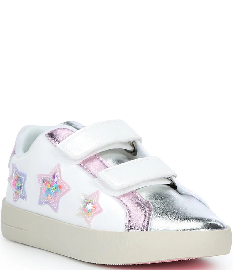 Steve Madden Girls' T-Fetti Metallic Hook-and-Loop Star Embellished Sneakers (Toddler)