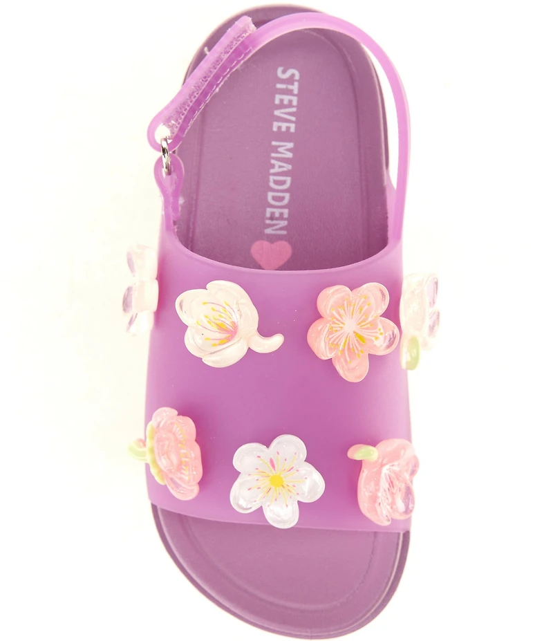 Steve Madden Girls' T-Ivey Floral Ornament Embellished Sandals (Infant)