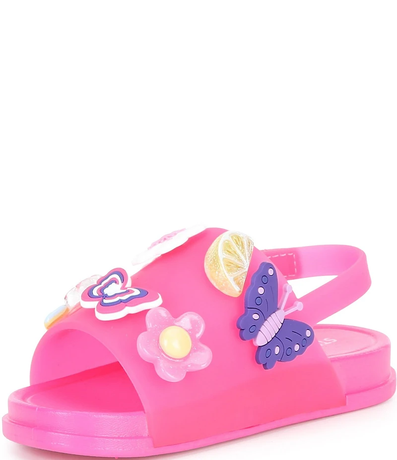 Steve Madden Girls' T-Ivey Floral Ornament Embellished Sandals (Infant)