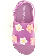 Steve Madden Girls' T-Ivey Floral Ornament Embellished Sandals (Toddler)