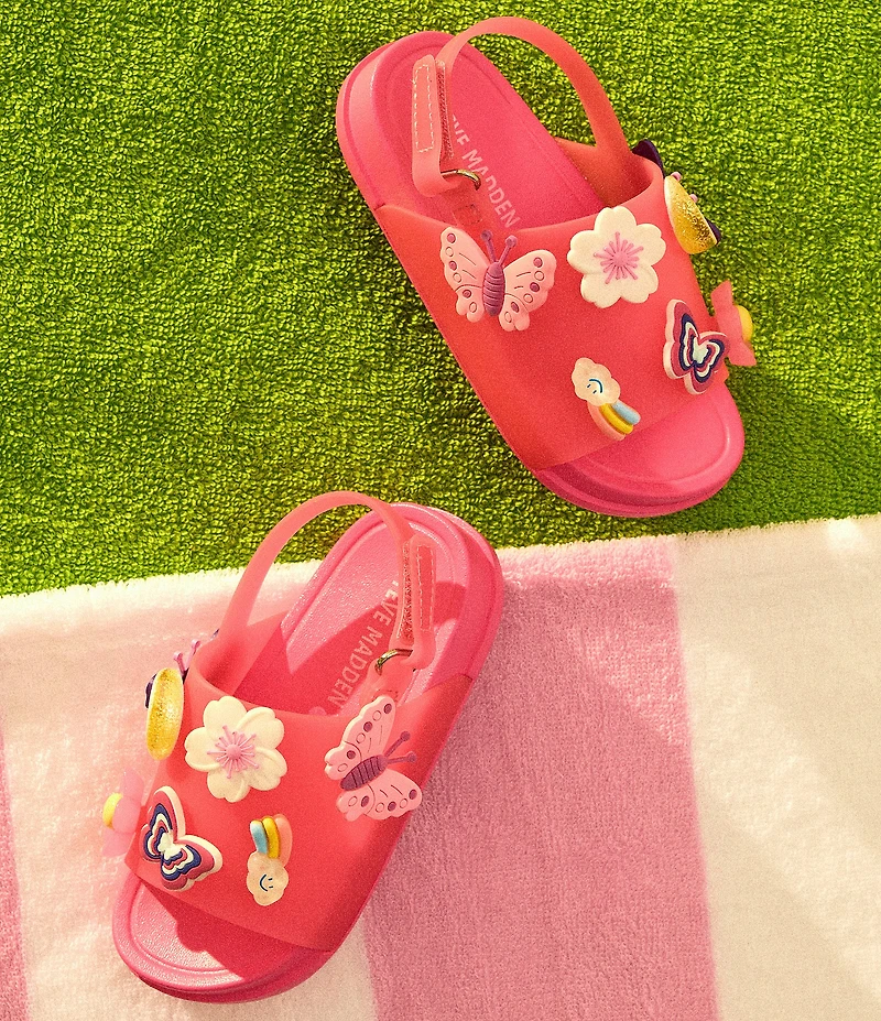 Steve Madden Girls' T-Ivey Floral Ornament Embellished Sandals (Toddler)