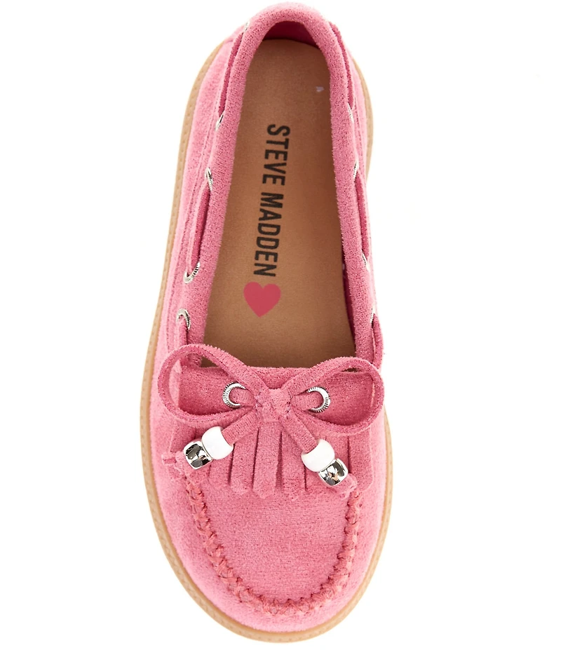 Steve Madden Girls' Krisp Kiltie Bow Detail Moccasins (Toddler)