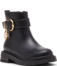 Steve Madden Girls' T-Locket Hardware Moto Boots (Toddler)