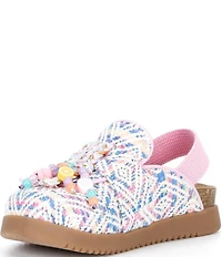 Steve Madden Girls' T-Mazie Floral Buckle Woven Charm Ornamented Backstrap Clogs (Infant)