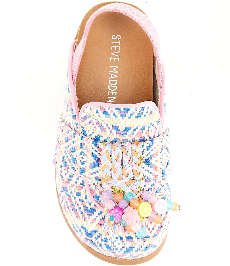 Steve Madden Girls' T-Mazie Floral Buckle Woven Charm Ornamented Backstrap Clogs (Infant)