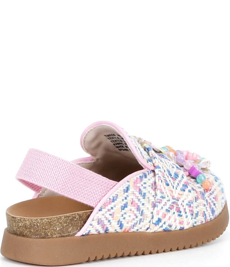 Steve Madden Girls' T-Mazie Floral Buckle Woven Charm Ornamented Backstrap Clogs (Toddler)