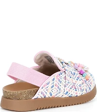 Steve Madden Girls' T-Mazie Floral Buckle Woven Charm Ornamented Backstrap Clogs (Toddler)