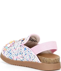 Steve Madden Girls' T-Mazie Floral Buckle Woven Charm Ornamented Backstrap Clogs (Toddler)