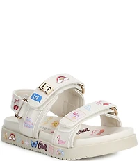 Steve Madden Girls' T-Mona-S Leather Novelty Graphic Sandals (Infant)