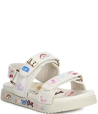 Steve Madden Girls' T-Mona-S Leather Novelty Graphic Sandals (Toddler)