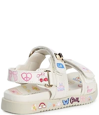 Steve Madden Girls' T-Mona-S Leather Novelty Graphic Sandals (Toddler)
