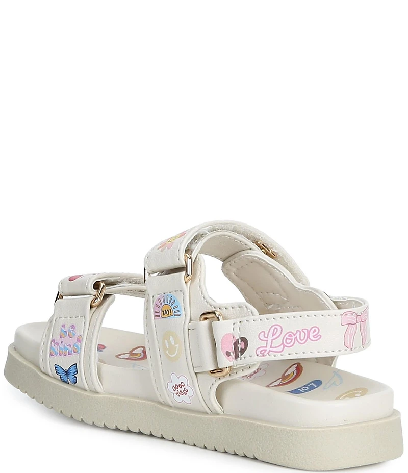 Steve Madden Girls' T-Mona-S Leather Novelty Graphic Sandals (Toddler)