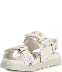 Steve Madden Girls' T-Mona-S Leather Novelty Graphic Sandals (Toddler)