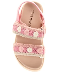 Steve Madden Girls' T-Mona Floral Crochet Knit Sandals (Infant)