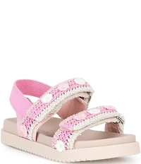 Steve Madden Girls' T-Mona Floral Crochet Knit Sandals (Toddler)