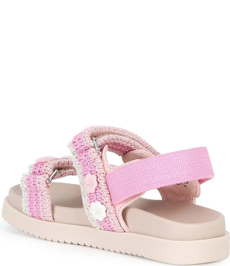 Steve Madden Girls' T-Mona Floral Crochet Knit Sandals (Toddler)