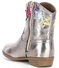 Steve Madden Girls' T-Rinesa Metallic Star Western Boots (Toddler)