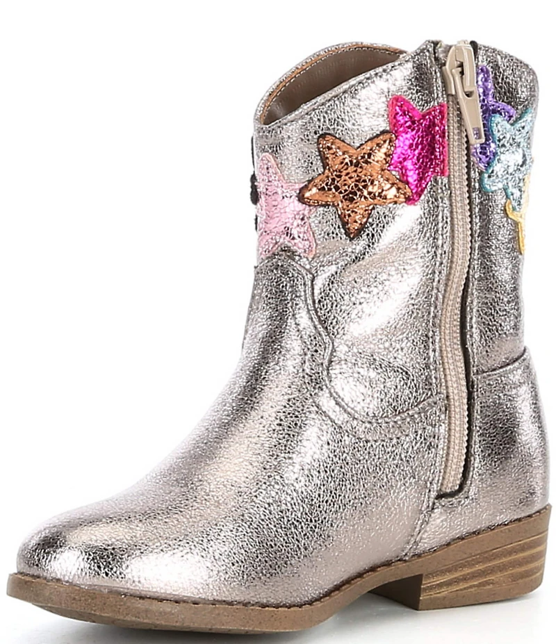 Steve Madden Girls' T-Rinesa Metallic Star Western Boots (Toddler)
