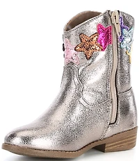 Steve Madden Girls' T-Rinesa Metallic Star Western Boots (Toddler)
