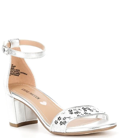 Steve Madden Girls' Tween J-Carrson Mesh Floral Embellished Dress Sandals (Youth)