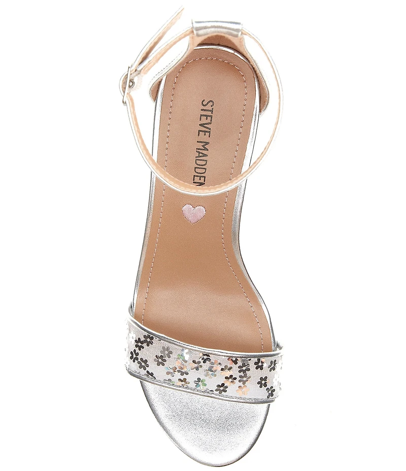 Steve Madden Girls' Tween J-Carrson Mesh Floral Embellished Dress Sandals (Youth)