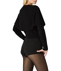 Steve Madden Gisselle Crew Neck Long Sleeve Cape Cardigan