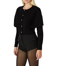 Steve Madden Gisselle Crew Neck Long Sleeve Cape Cardigan