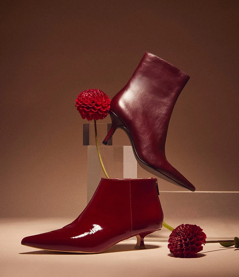 Steve Madden Grant Patent Leather Kitten Heel Ankle Booties