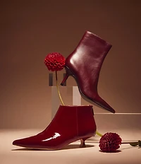 Steve Madden Grant Patent Leather Kitten Heel Ankle Booties