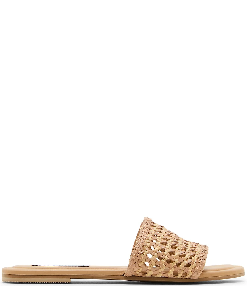 Steve Madden Gulf Raffia Leather Slide Sandals