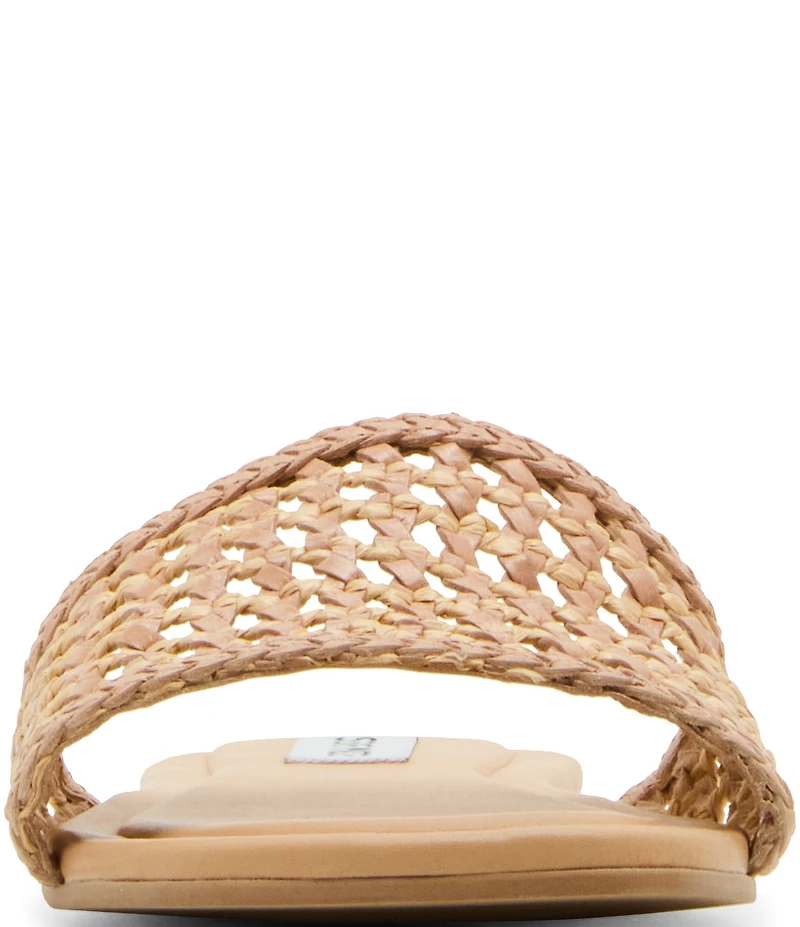 Steve Madden Gulf Raffia Leather Slide Sandals