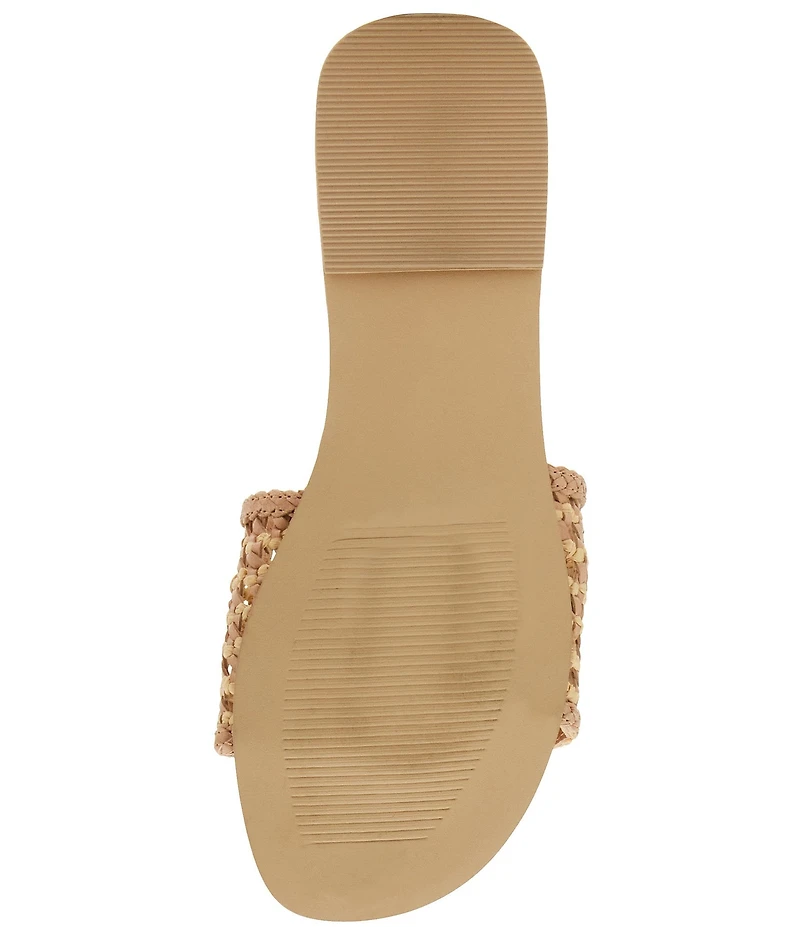 Steve Madden Gulf Raffia Leather Slide Sandals