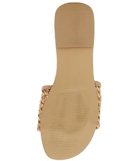 Steve Madden Gulf Raffia Leather Slide Sandals