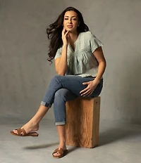 Steve Madden Hadyn Leather Flat Slide Sandals