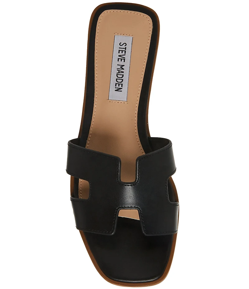 Steve Madden Hadyn Leather Flat Slide Sandals