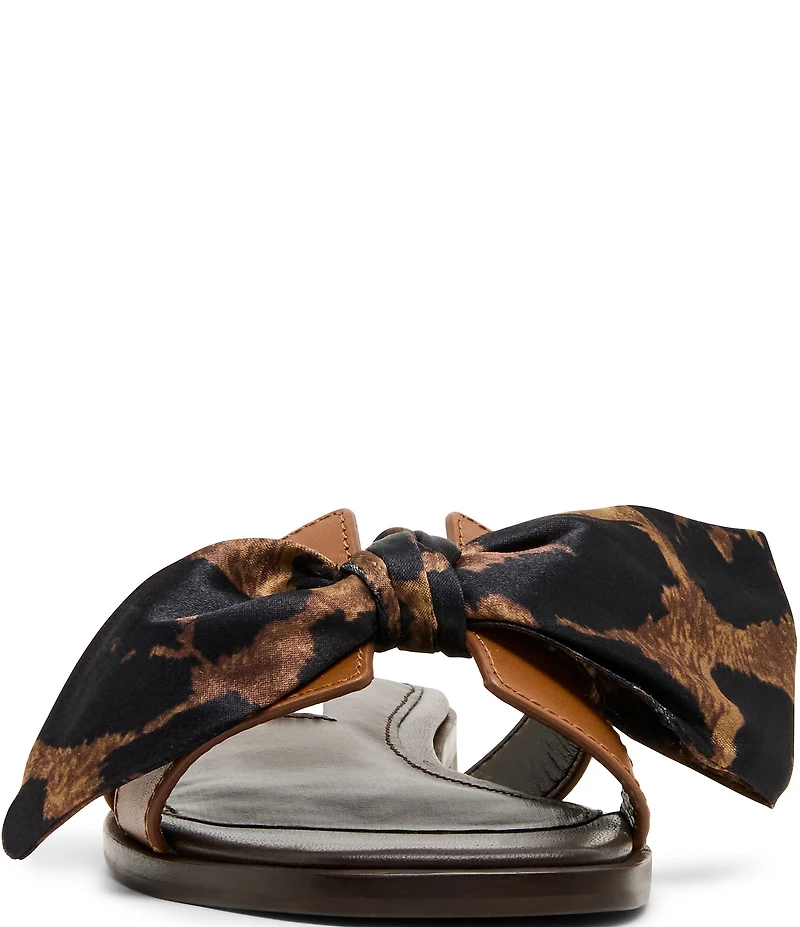 Steve Madden Hadyn Leopard Scarf Leather Flat Slide Sandals