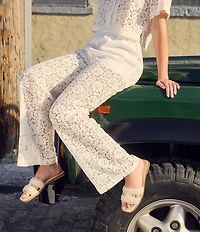 Steve Madden Hadyn Frayed Fabric Pearl Embellished Slide Sandals