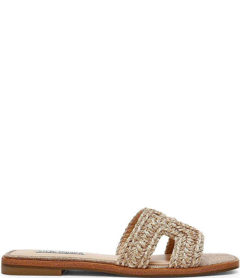 Steve Madden Hadyn Raffia Flat Slide Sandals