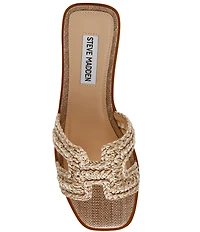 Steve Madden Hadyn Raffia Flat Slide Sandals