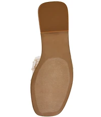 Steve Madden Hadyn Raffia Shell Ornament Flat Slide Sandals