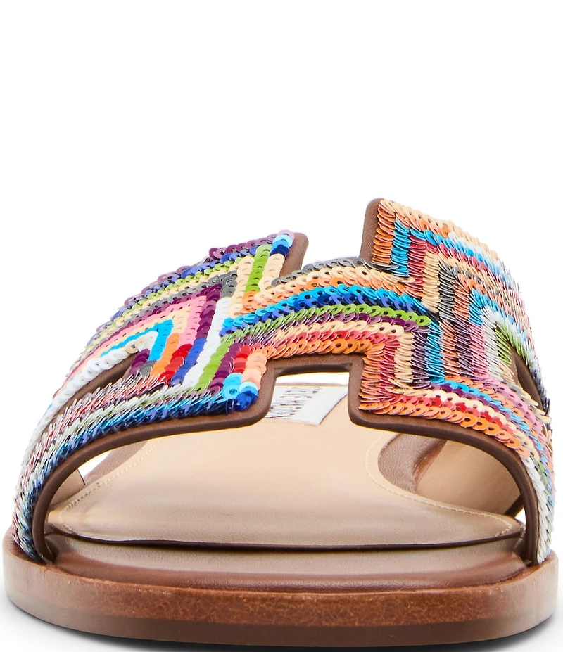 Steve Madden Hadyn Sequin Embellished Flat Slide Sandals