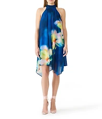 Steve Madden Halter Floral Chiffon Sleeveless Shift Dress