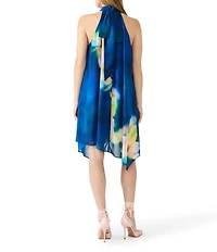 Steve Madden Halter Floral Chiffon Sleeveless Shift Dress