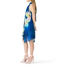 Steve Madden Halter Floral Chiffon Sleeveless Shift Dress