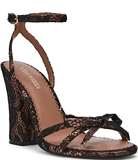 Steve Madden Hara Satin Lace Bow Detail Ankle Strap Dress Sandals